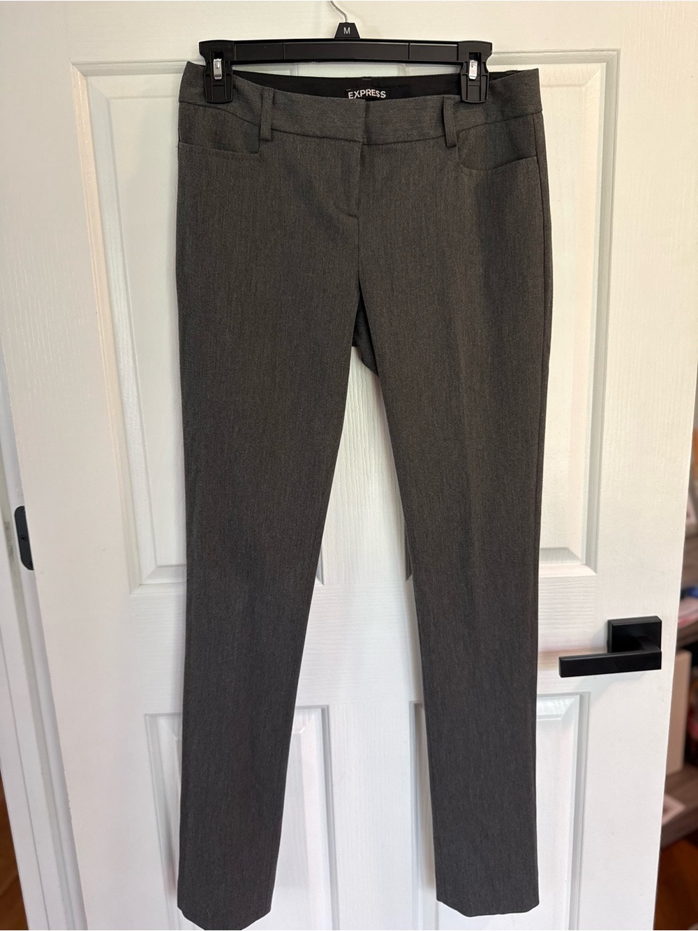 Express Gray Slim Work Trousers